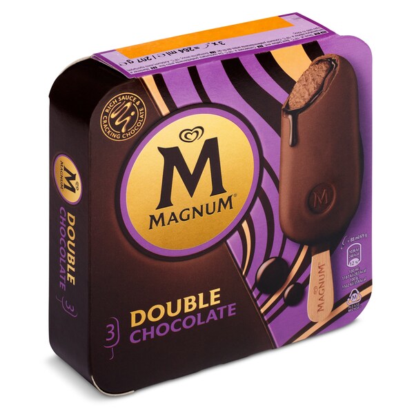 Helado Bombón Doble Chocolate 3 Uds. Magnum Estuche 213 Gr.