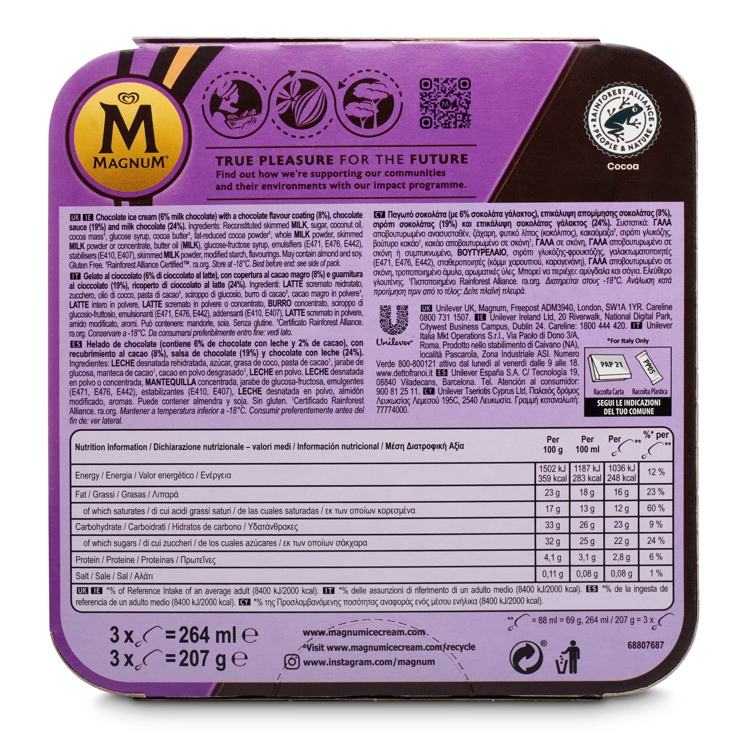 Magnum doble chocolate 3 x 71 g