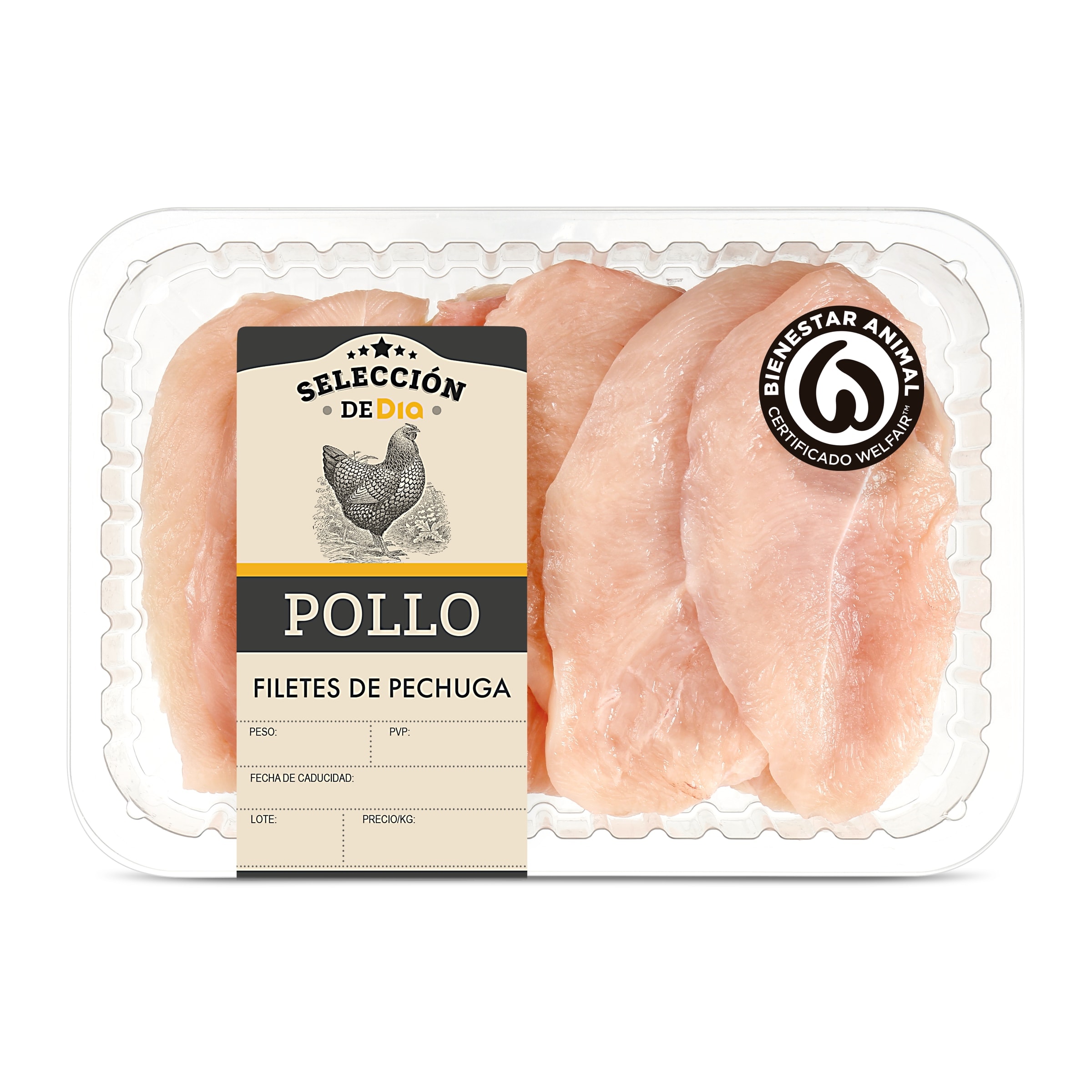 Pechugas fileteadas Selección de Dia bandeja 600 g aprox.