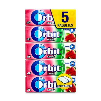 Chicle gageas sabor sandía sin azúcar Orbit bolsa 5 unidades-0 Chicle gageas sabor sandía sin azúcar Orbit bolsa 5 unidades-0