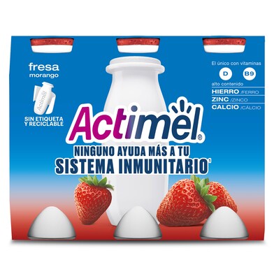 Yogur líquido de fresa ACTIMEL 6 unidades PACK 600 GR-1 Yogur líquido de fresa ACTIMEL 6 unidades PACK 600 GR-1