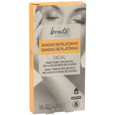 Bandas depilatorias facial Bonté Professional caja 16 unidades-0