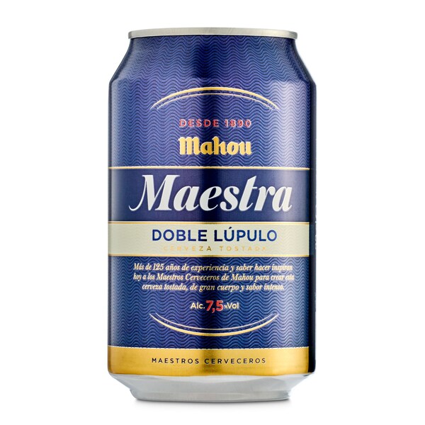 Cerveza Tostada Doble Lúpulo Mahou Maestra Lata 33 Cl.