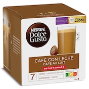 Café con leche en cápsulas descafeinado Nescafé Dolce Gusto caja 16 unidades