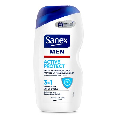 Gel de ducha tres en uno active protect Sanex botella 475 ml-0 Gel de ducha tres en uno active protect Sanex botella 475 ml-0