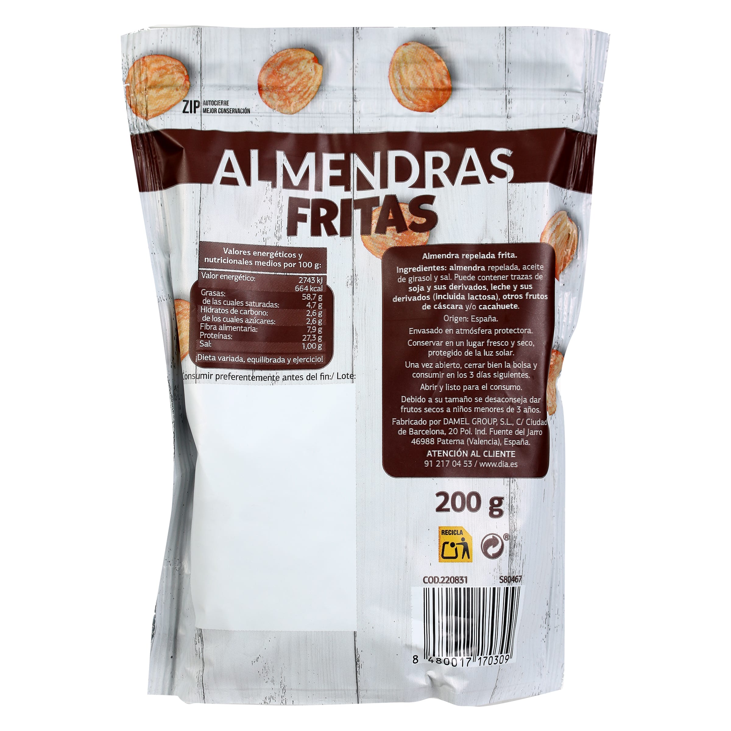 Almendras fritas Dia Naturmundo 200 g