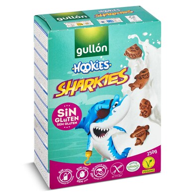 Galletas dibus sharkies con cacao sin gluten Gullón caja 250 g-0