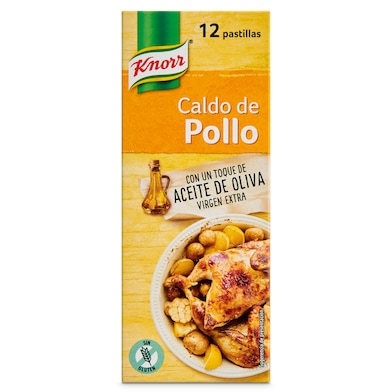 Caldo de pollo con aceite de oliva virgen extra Knorr caja 12 unidades-0