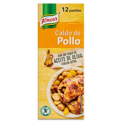 Caldo de pollo con aceite de oliva virgen extra Knorr caja 12 unidades-0 Caldo de pollo con aceite de oliva virgen extra Knorr caja 12 unidades-0