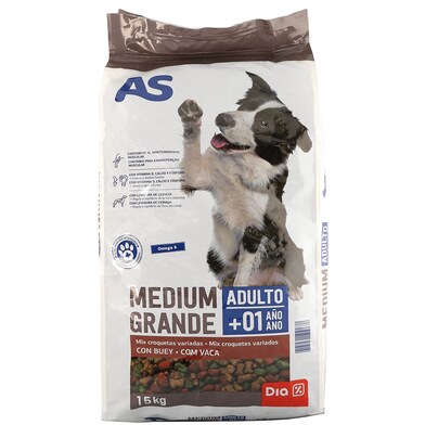 Alimento para perros adultos mix buey As Dia bolsa 15 Kg-0