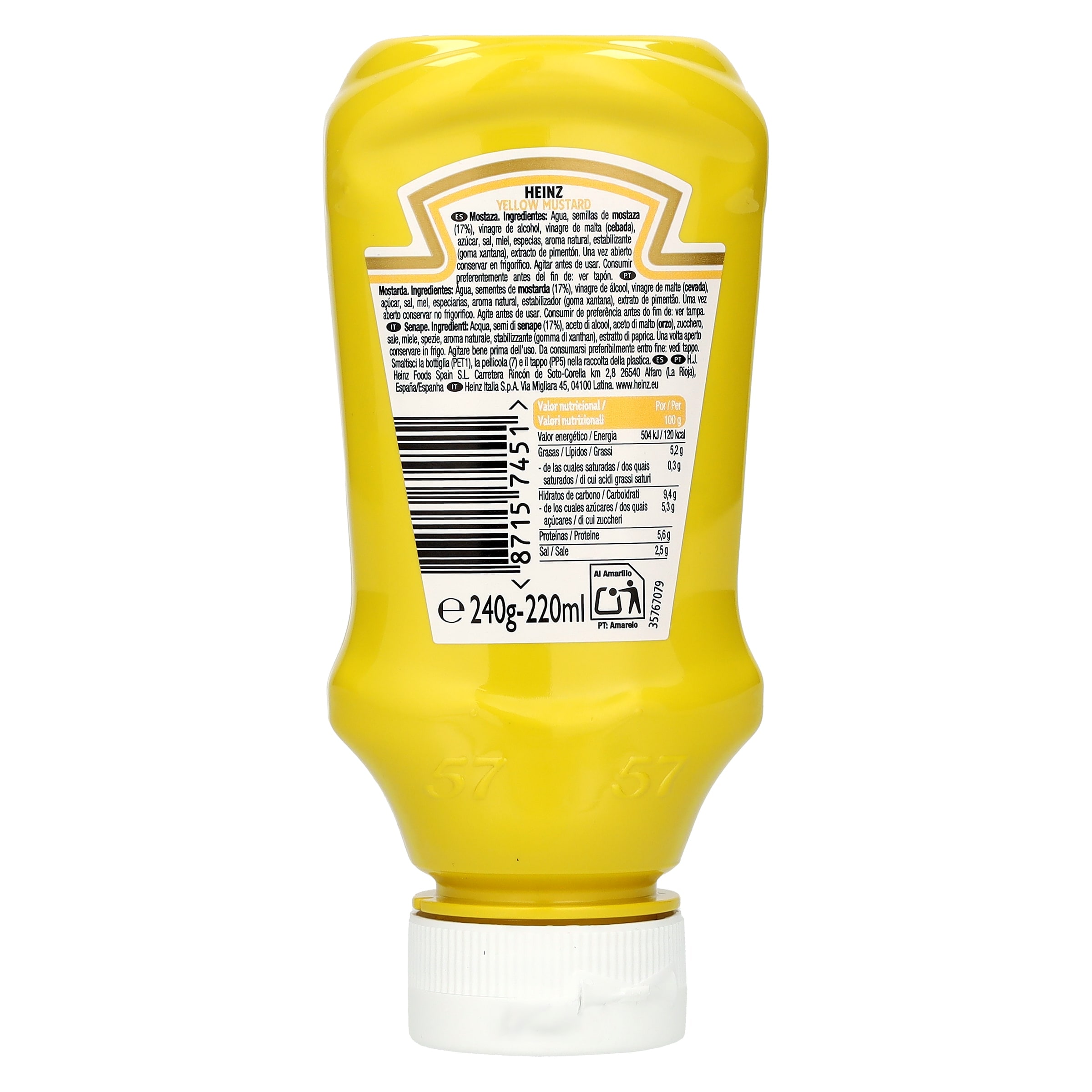 Mostaza suave Heinz 240 g