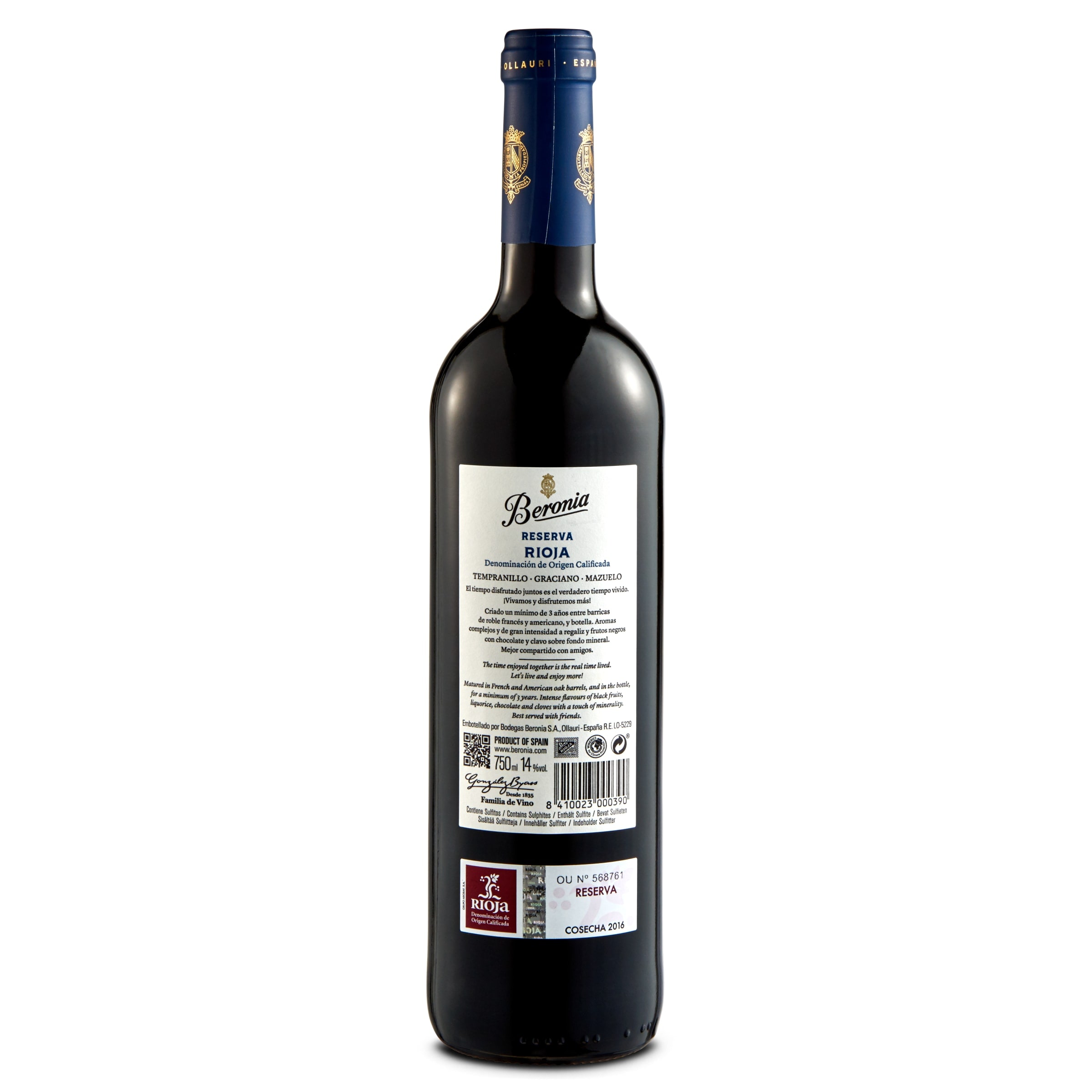 Vino tinto D.O. Rioja Beronia 75 cl