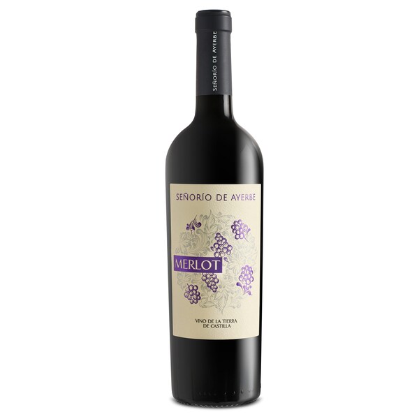 Vino Tinto Merlot Señorio de Ayerbe Botella 75 Cl.