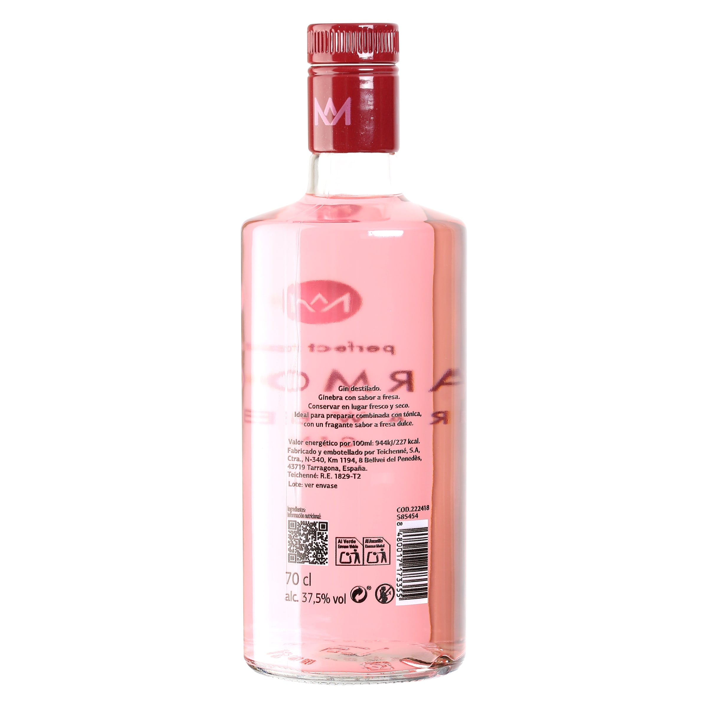 Ginebra sabor fresa Barmon's 70 cl