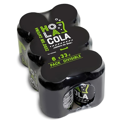 Refresco de cola zero sin cafeína Hola Cola de Dia lata 6 x 33 cl-0