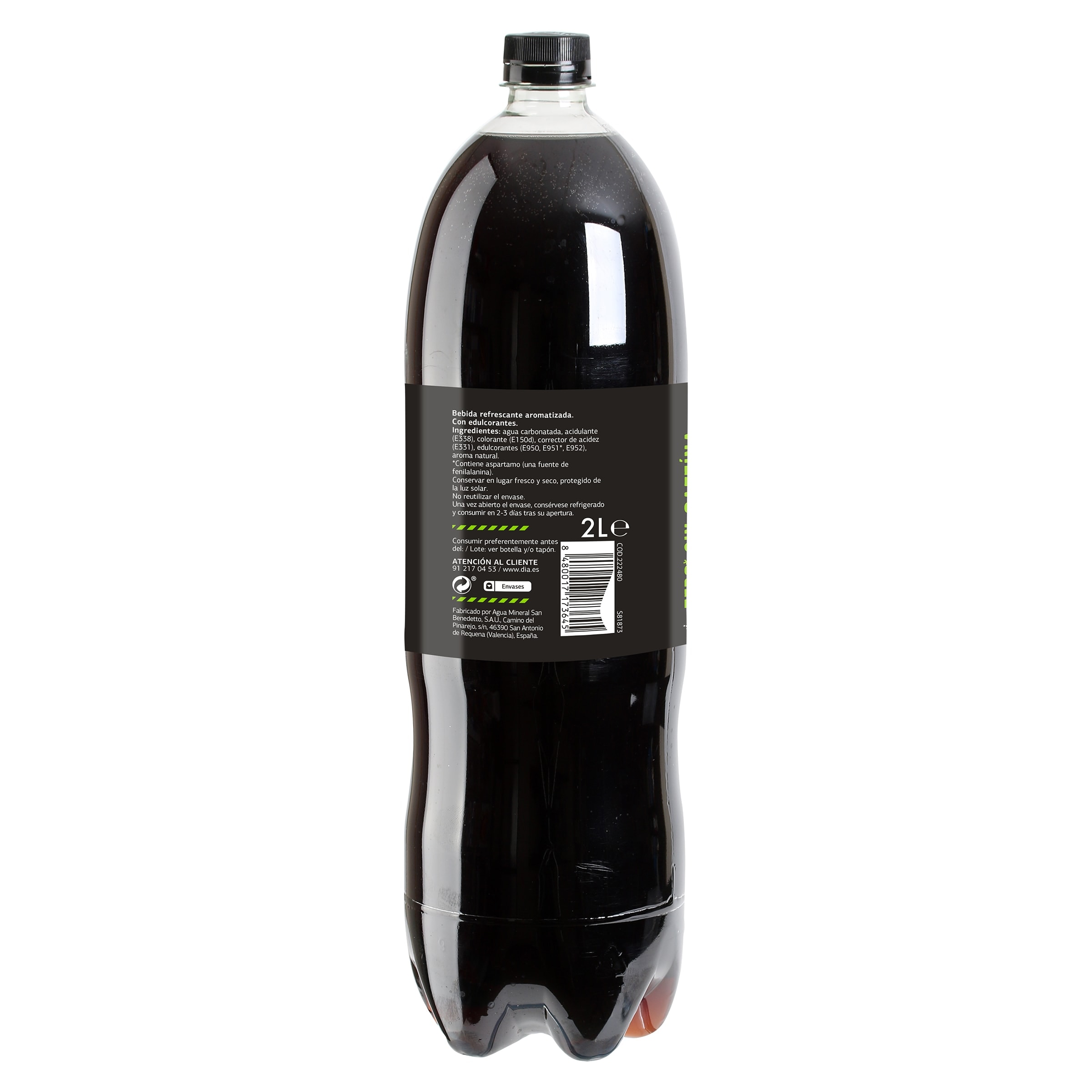 Refresco de cola zero sin cafeína Dia Hola Cola 2 L