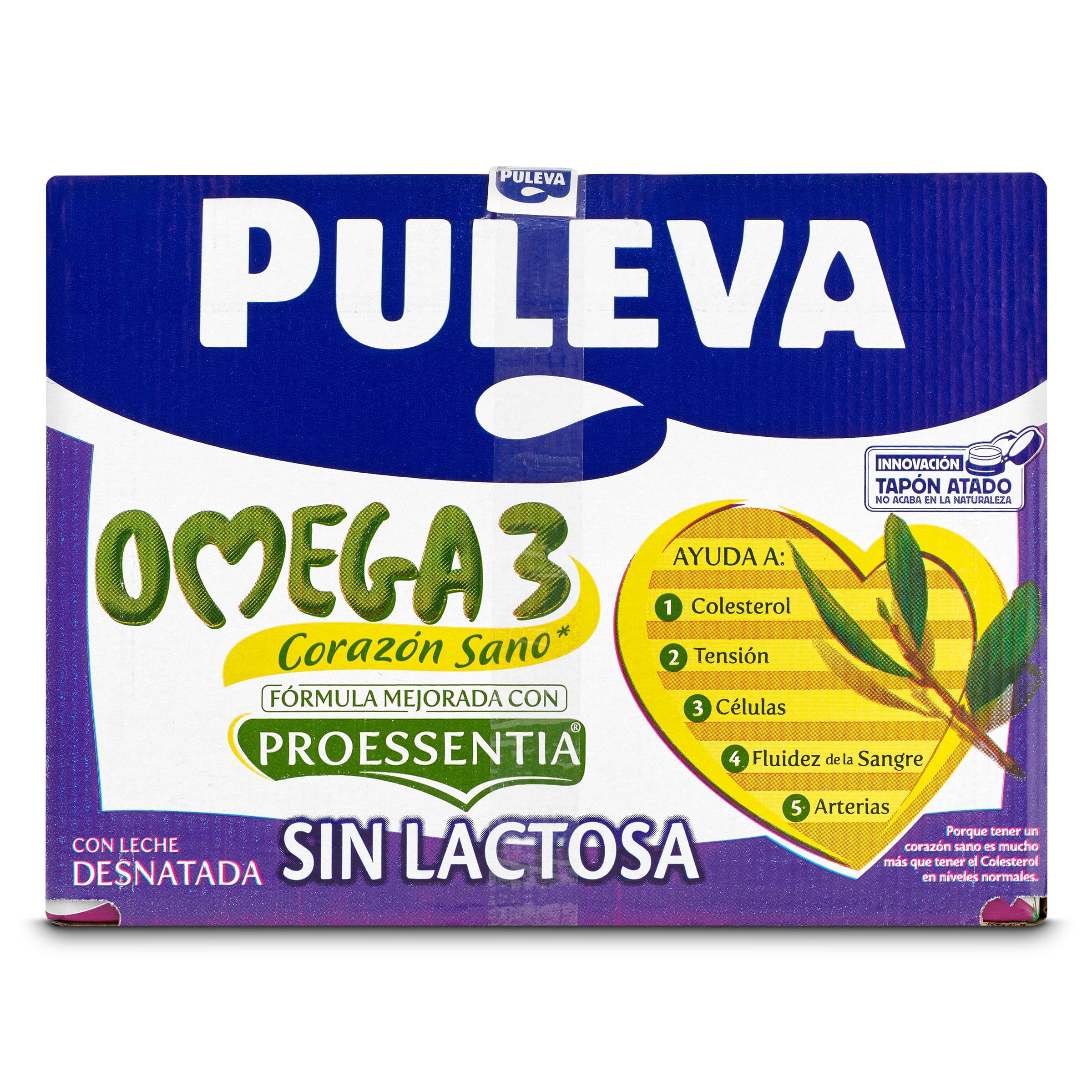 Bebida láctea omega 3 sin lactosa Puleva pack 6 x 1 L