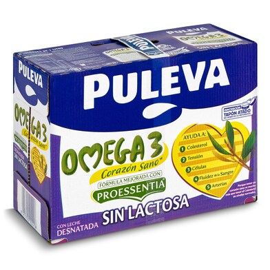Bebida láctea omega 3 sin lactosa Puleva pack 6 x 1 l-0 Bebida láctea omega 3 sin lactosa Puleva pack 6 x 1 l-0