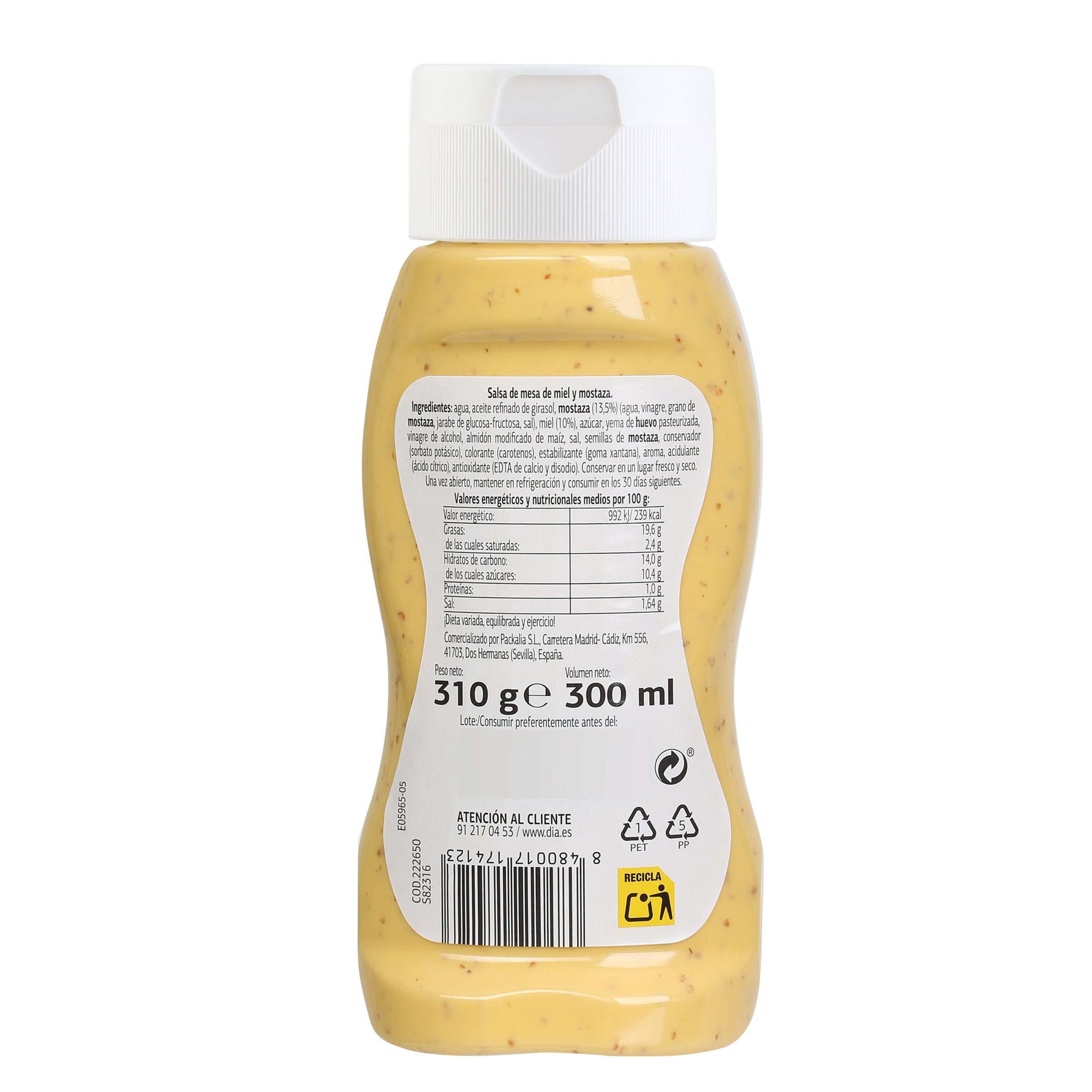 Salsa miel y mostaza Dia Salseo 310 g
