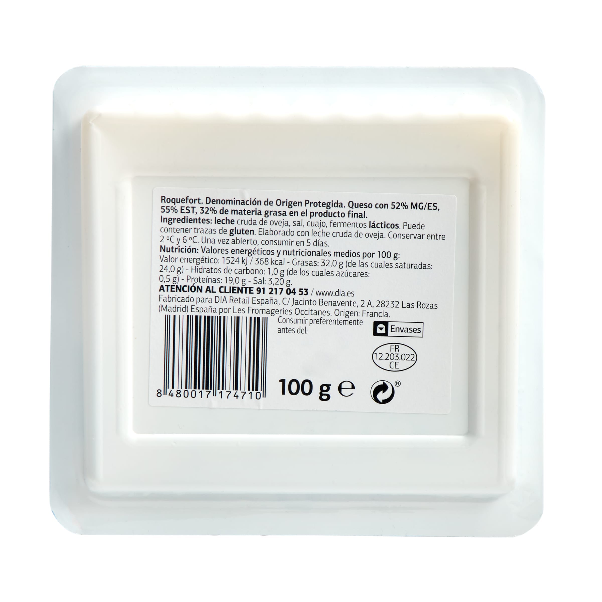 Queso roquefort Dia Selección Mundial 100 g