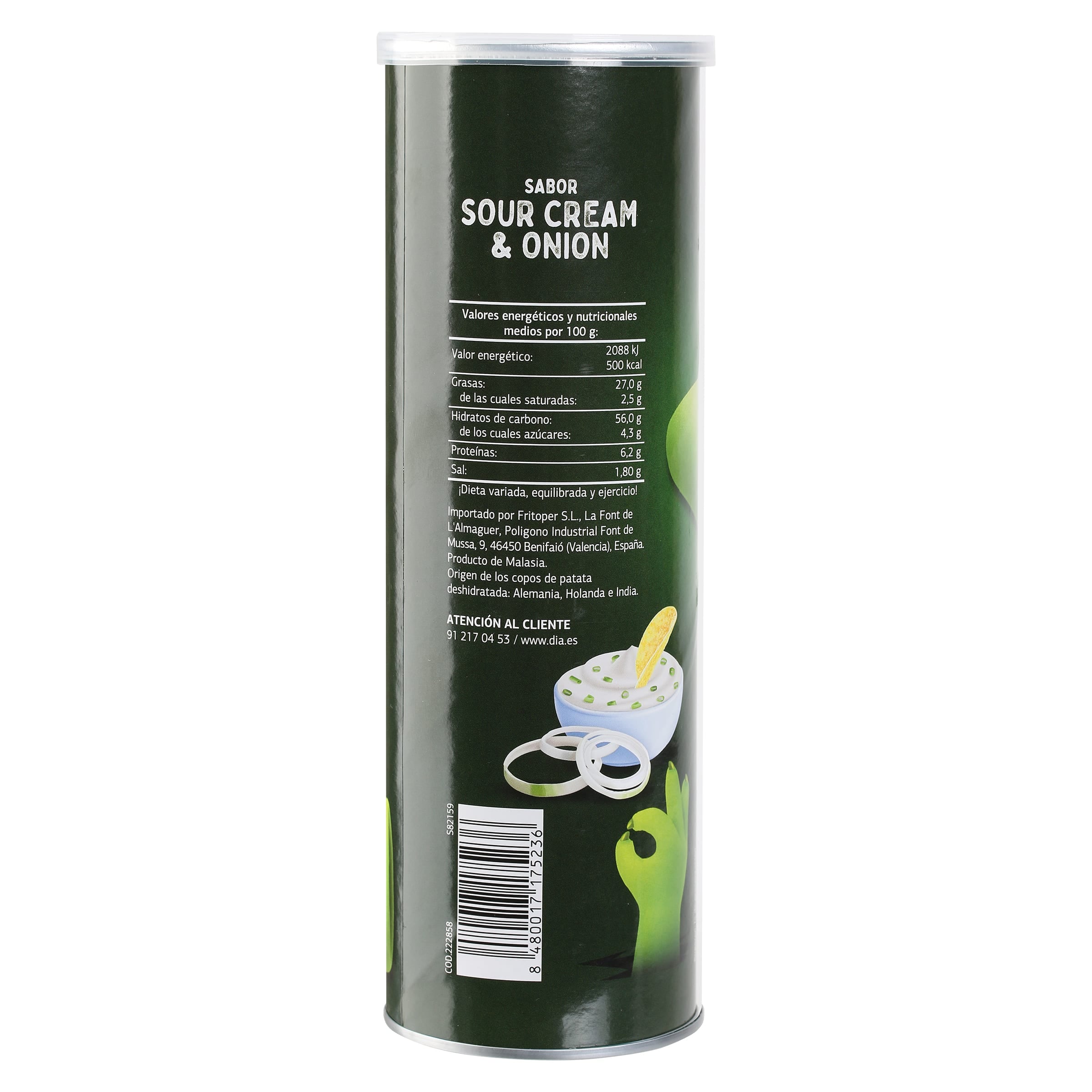 Snack de patata sour cream & onion Dia Snack Maniac 165 g