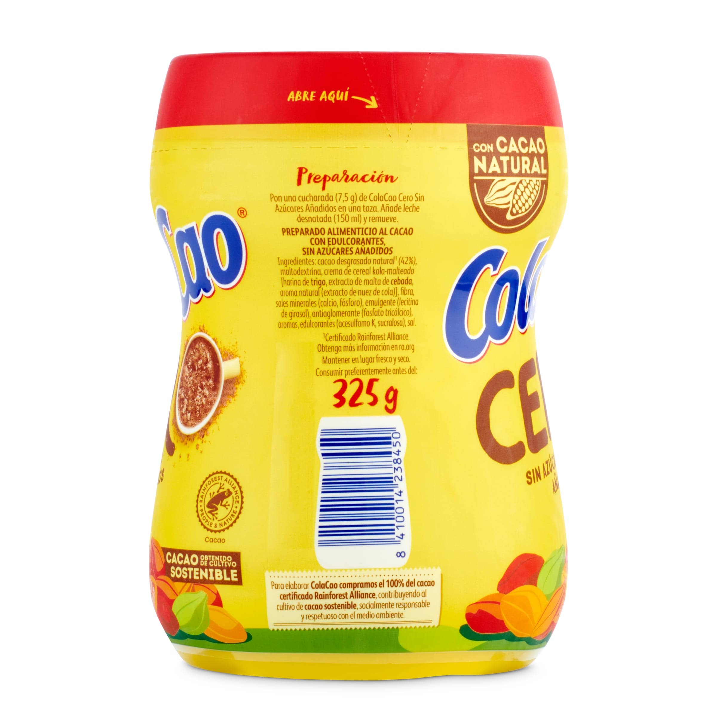 Cacao soluble 0% azúcares añadidos ColaCao bote 325 g - Supermercados DIA