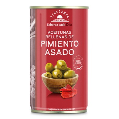Aceitunas rellenas de pimiento Vegecampo de Dia lata 150 g-0 Aceitunas rellenas de pimiento Vegecampo de Dia lata 150 g-0