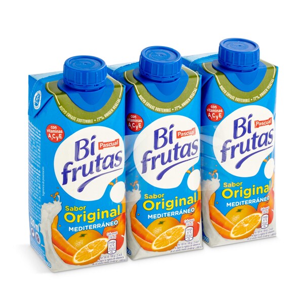 Bebida con Leche Mediterráneo Zero Bifrutas Pascual 3x330 Ml