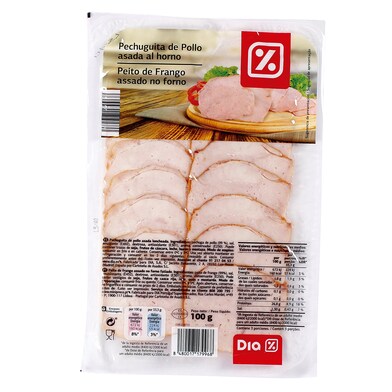 Pechuguita de pollo asada al horno Dia bandeja 100 g-0 Pechuguita de pollo asada al horno Dia bandeja 100 g-0