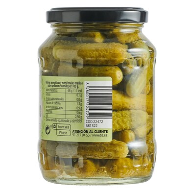 Pepinillos pequeños Vegecampo frasco 180 g-1 Pepinillos pequeños Vegecampo frasco 180 g-1