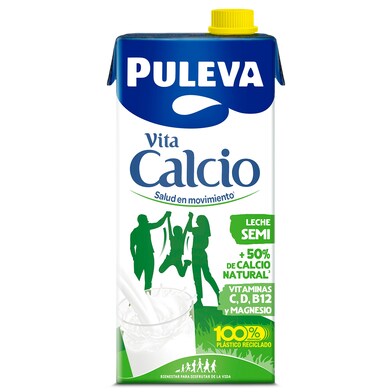Leche semidesnatada calcio Puleva brik 1 l-1