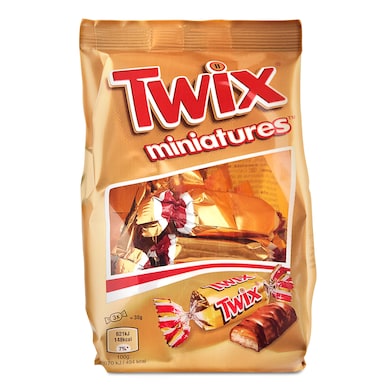 Mini barritas de chocolate y galleta rellena de caramelo Twix bolsa 130 g-0