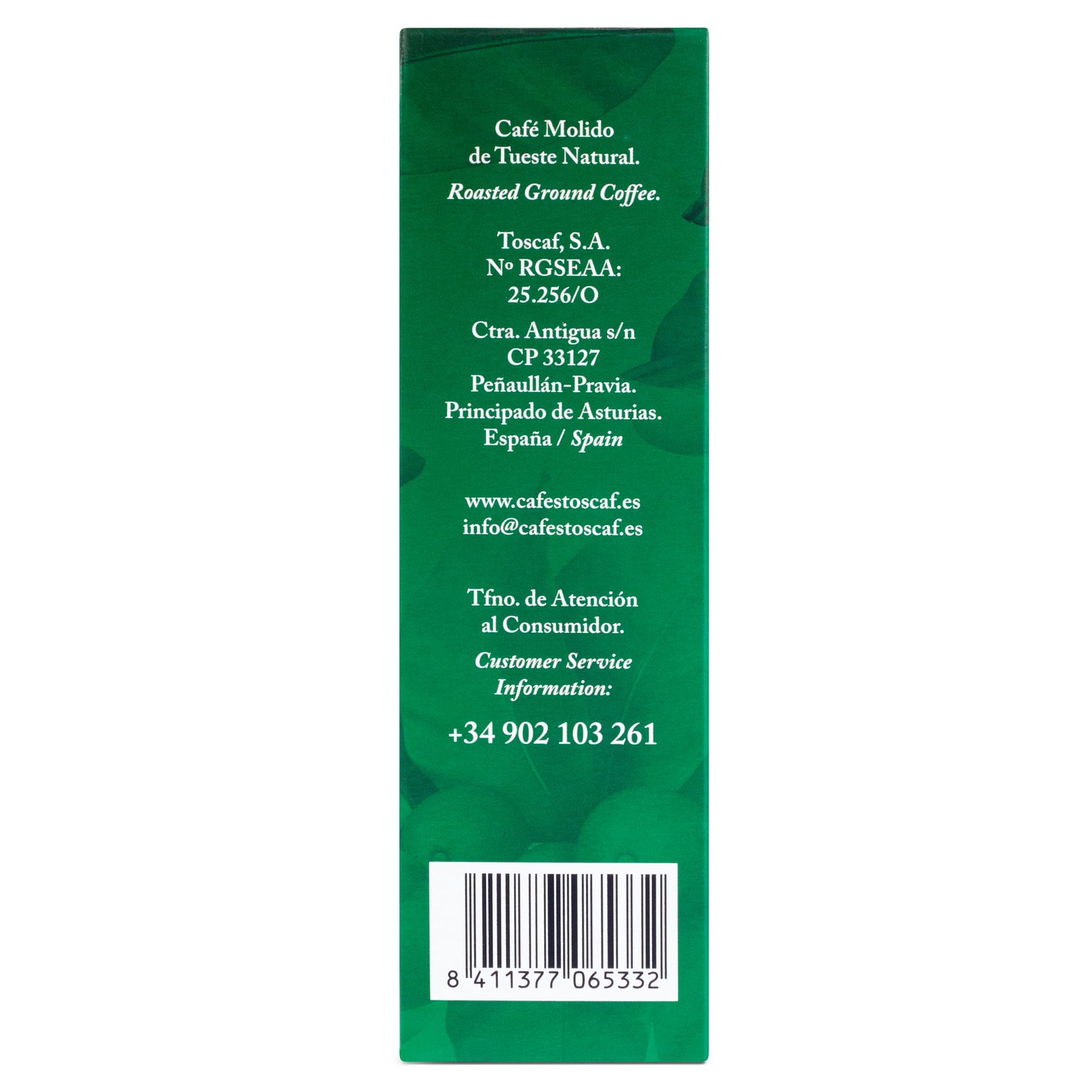 Café molido natural intenso Toscaf 250 g