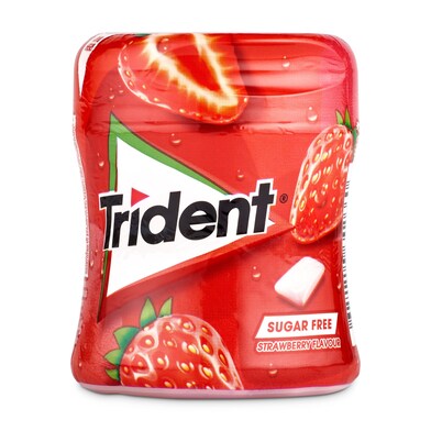 Chicles sabor fresa sin azúcar Trident bote 83 g-0 Chicles sabor fresa sin azúcar Trident bote 83 g-0