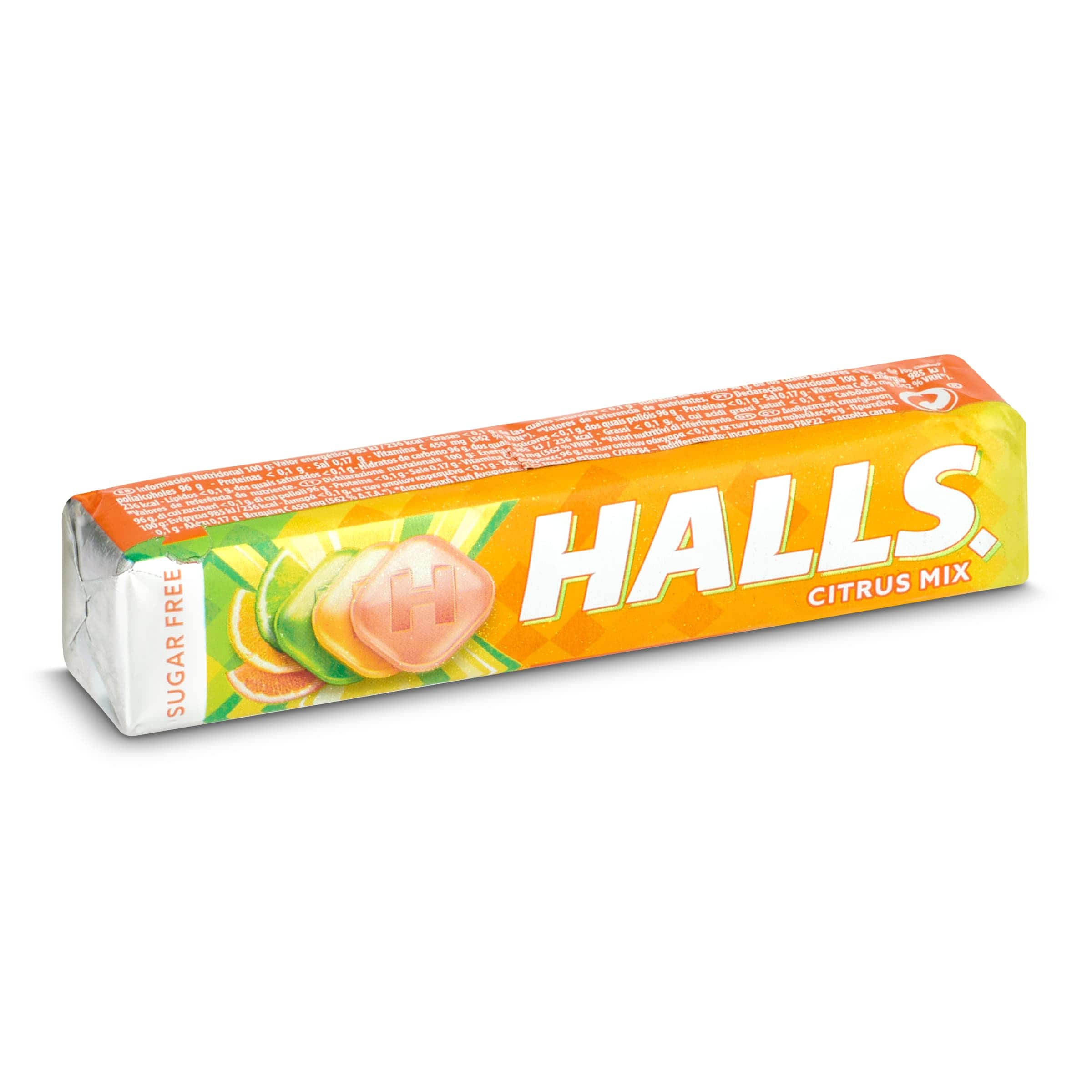 Halls cítricos mix sin azúcar 32 g
