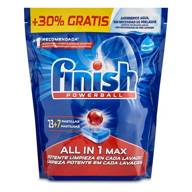 Lavavajillas máquina todo en uno plus powerball Finish bolsa 30 lavados-0 Lavavajillas máquina todo en uno plus powerball Finish bolsa 30 lavados-0