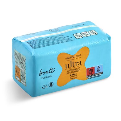 Compresas ultra super con alas Bonté Everyday de Dia bolsa 24 unidades-0 Compresas ultra super con alas Bonté Everyday de Dia bolsa 24 unidades-0