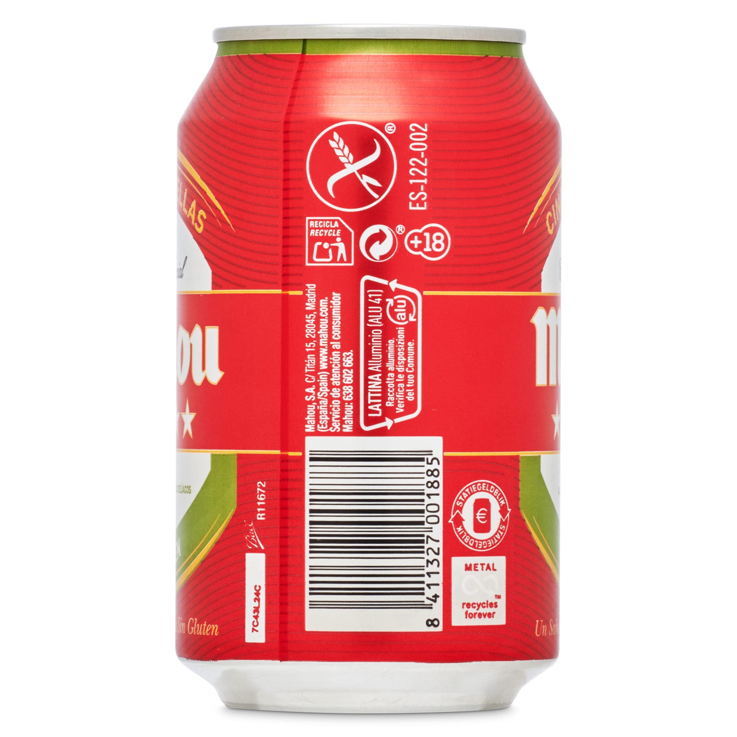 Cerveza sin gluten Mahou 33 cl