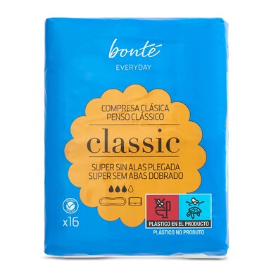 Compresas clásica super sin alas plegada Bonté Everyday de Dia bolsa 16 unidades-0 Compresas clásica super sin alas plegada Bonté Everyday de Dia bolsa 16 unidades-0