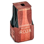Cerveza roja reserva Alhambra botella 4 x 33 cl
