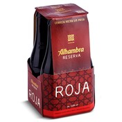 Cerveza roja reserva Alhambra botella 4 x 33 cl