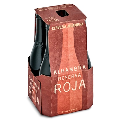 Cerveza roja reserva Alhambra botella 4 x 33 cl-0
