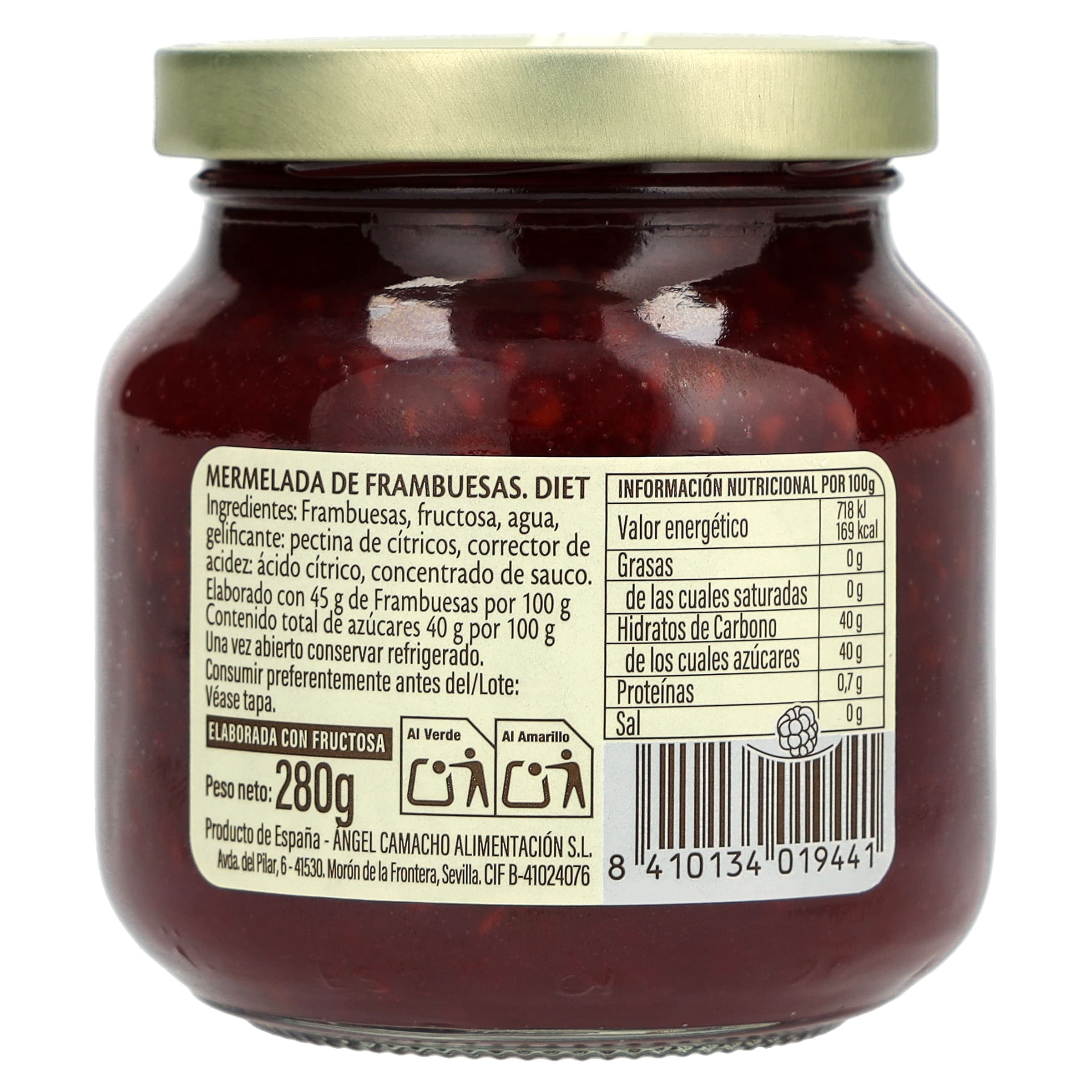 Mermelada de frambuesa diet La vieja fábrica 280 g
