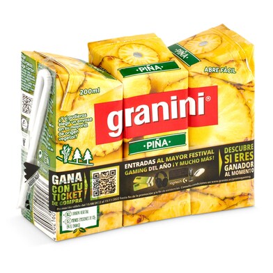 Néctar de piña Granini brik 3 x 220 ml-0 Néctar de piña Granini brik 3 x 220 ml-0