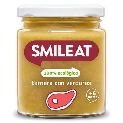 Ternera con verduras 100% ecológica Smileat frasco 230 g-0 Ternera con verduras 100% ecológica Smileat frasco 230 g-0