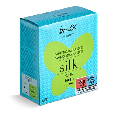 Tampón con aplicador silk super Bonté Everyday de Dia estuche 18 unidades-0 Tampón con aplicador silk super Bonté Everyday de Dia estuche 18 unidades-0