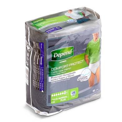 Calzoncillo incontinencia talla M Depend bolsa 10 unidades-0 Calzoncillo incontinencia talla M Depend bolsa 10 unidades-0