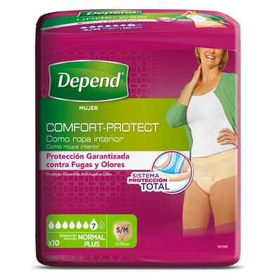 Braga incontinencia talla S/M Depend bolsa 10 unidades-0 Braga incontinencia talla S/M Depend bolsa 10 unidades-0