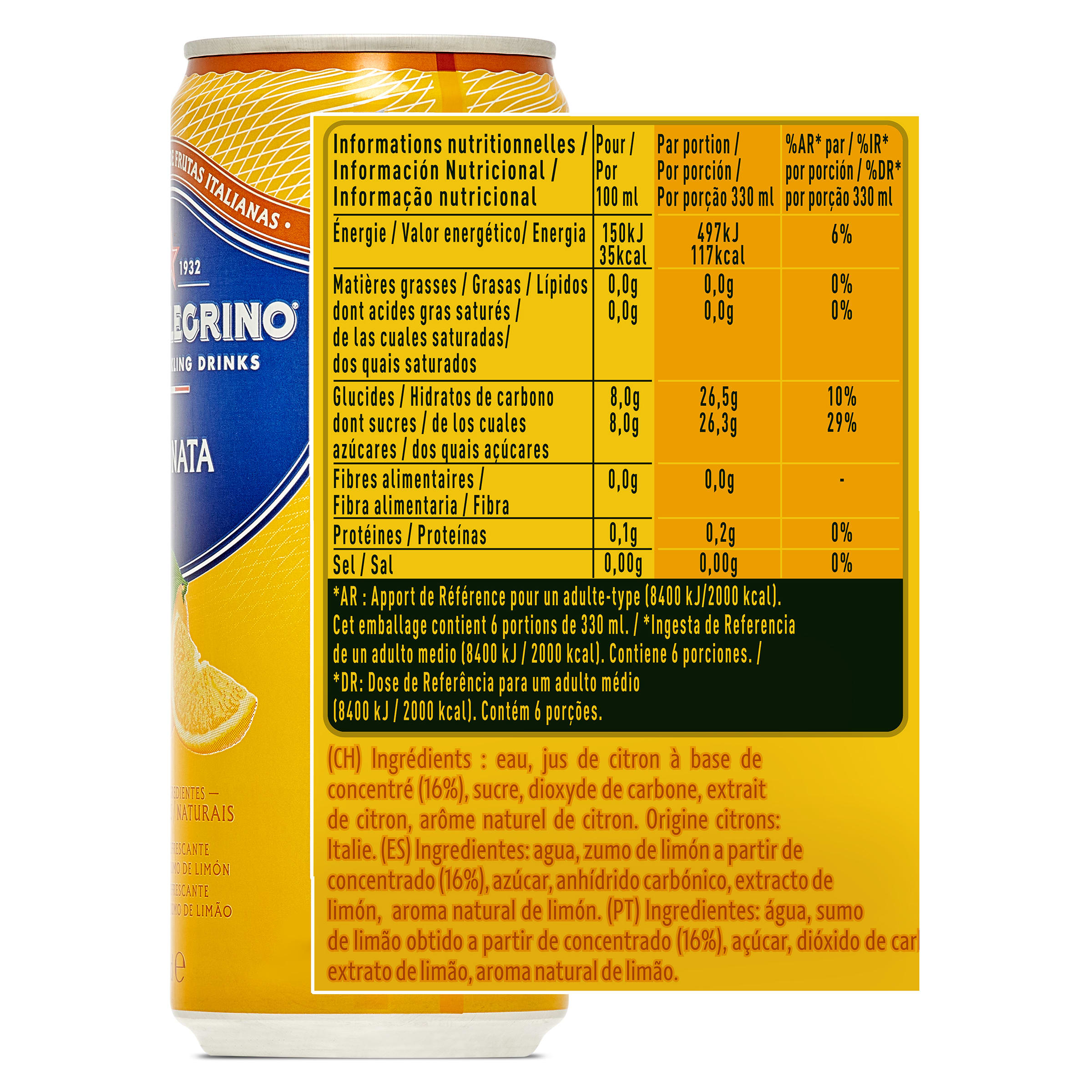 Limonada con gas San Pellegrino 330 ml