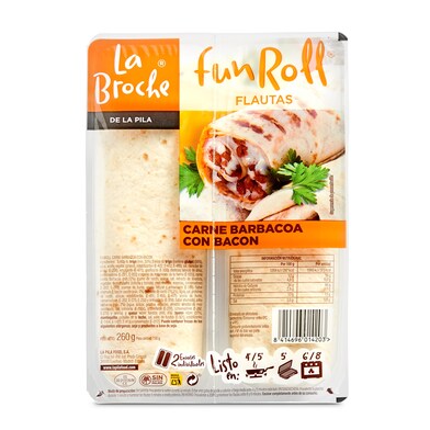Flautas de carne barbacoa con bacon La broche bandeja 260 g-0 Flautas de carne barbacoa con bacon La broche bandeja 260 g-0